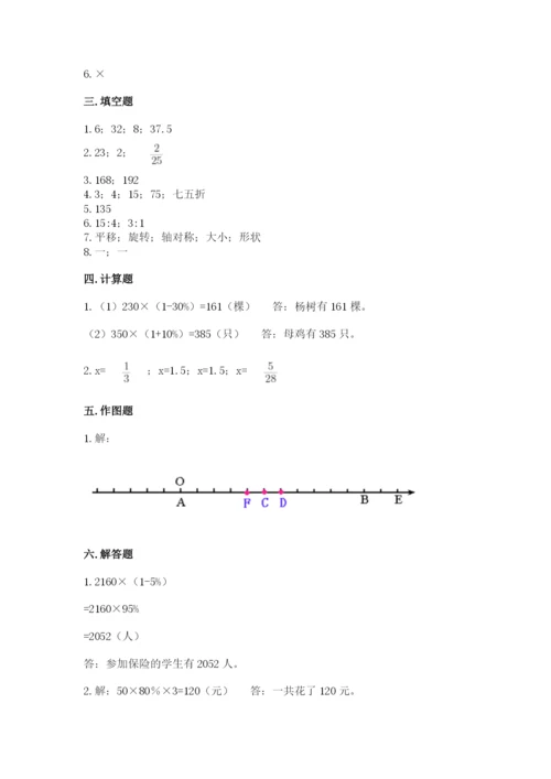 大连市西岗区六年级下册数学期末测试卷学生专用.docx