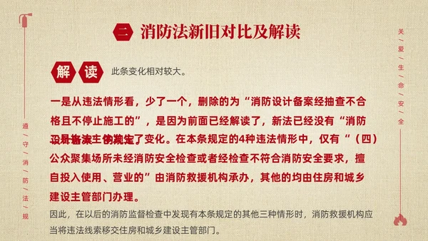 黄色简约学习解读中华人民共和国消防法课件PPT全国消防日