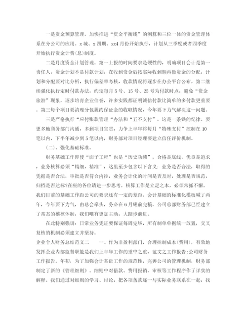 精编之企业个人财务总结范文.docx