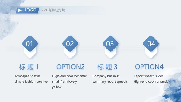 蓝色莫兰迪风格个人述职报告商务动态PPT模板