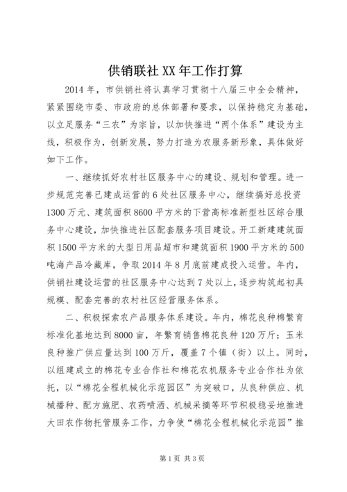 供销联社XX年工作打算.docx