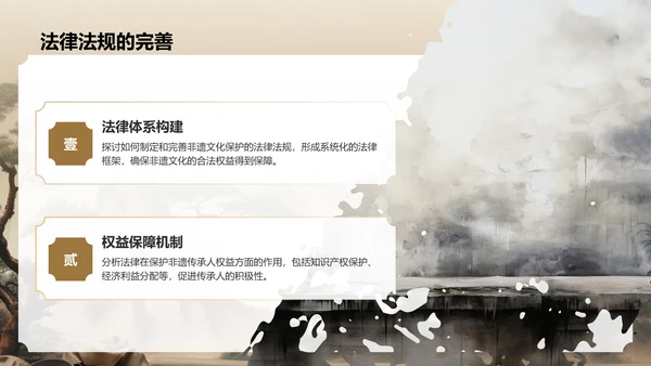 棕色复古风非遗文化的保护与传承PPT模板