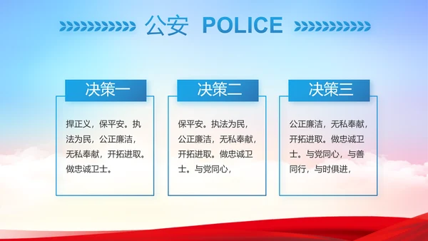 蓝色大气公安警察派出所工作汇报PPT动态模板