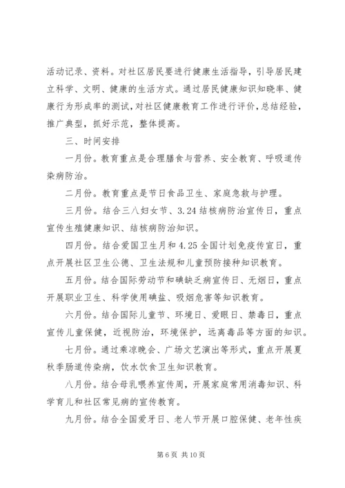 社区健康教育计划范文.docx