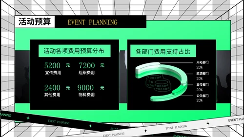 绿色潮流时尚活动策划时空引力场通用PPT模版