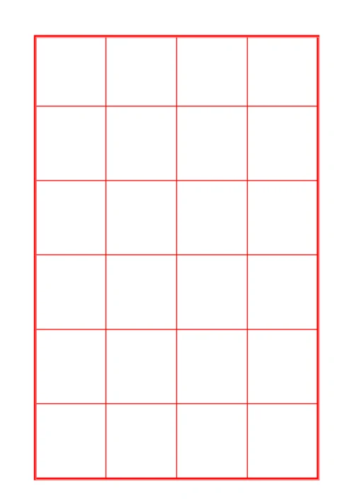 红色口字格书法字帖稿纸4X6