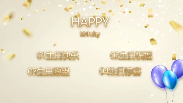 18岁成人礼生日快乐纪念册相册动态PPT模板