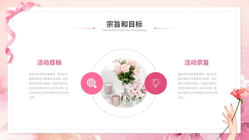 粉色唯美时尚38妇女节女神节情人节活动策划营销策划ppt模板