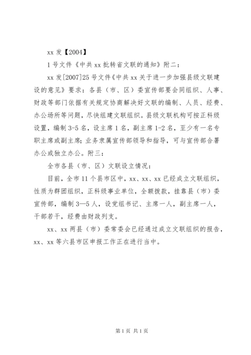 关于申请成立文联的报告.docx