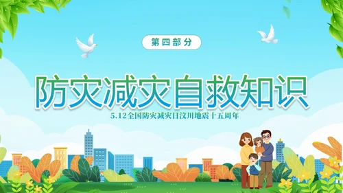 防震减灾绿色清新简约512全国防灾减灾日汶川地震十五周年宣传日主题
