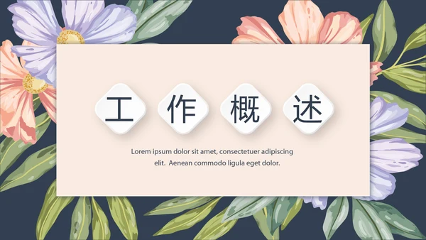 文艺小清新微立体述职报告通用PPT动态模板封面含PS