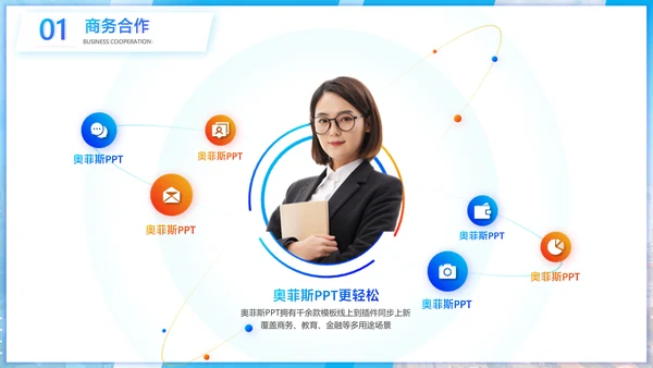 商务风公关策划方案蓝白PPT套装
