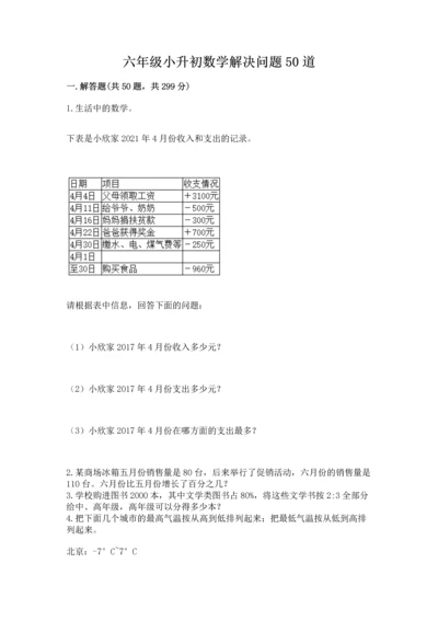 六年级小升初数学解决问题50道【满分必刷】.docx