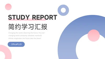 红蓝欧美高端简约学习汇报PPT模板