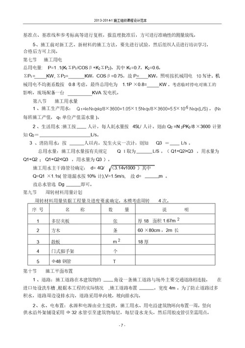 土建施工方案范本