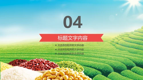 粮食五谷杂粮食品健康营养讲座PPT模板