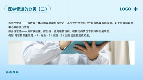 蓝色简约护理管道安全管理PPT模板宣传PPT动态PPT护理安全管理