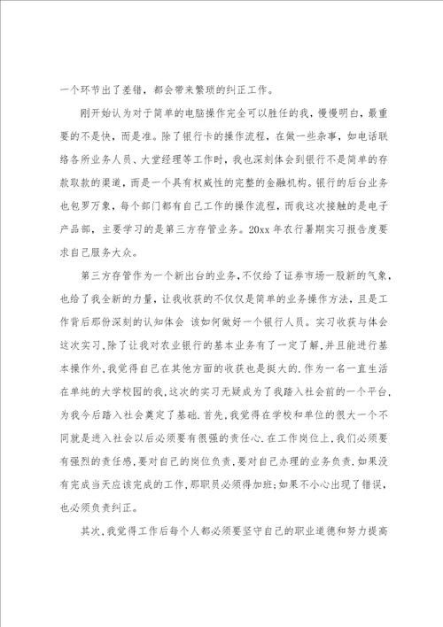 农行暑期实习报告