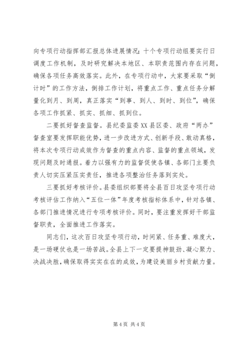 在全县建设美丽乡村整治重点区域环境乱象会议上的讲话.docx