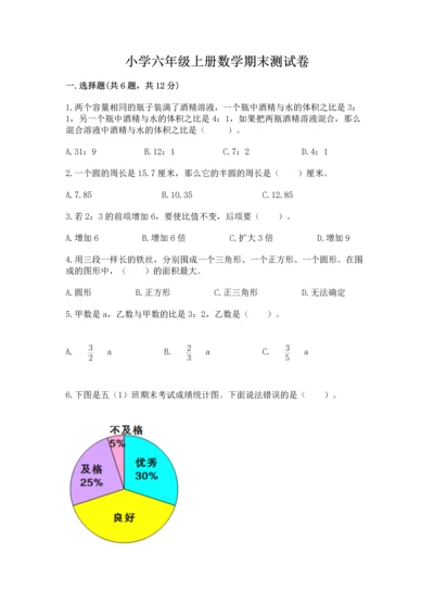 小学六年级上册数学期末测试卷带答案（突破训练）.docx