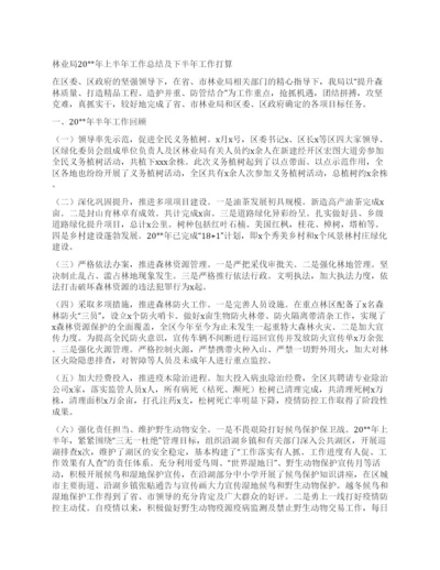 林业局20上半年工作总结及下半年工作打算.docx