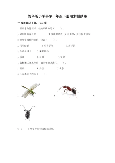教科版小学科学一年级下册期末测试卷完美版.docx