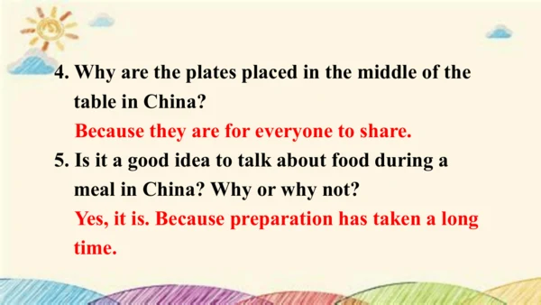 Module 6 Eating together Unit 3 Language in use 课件