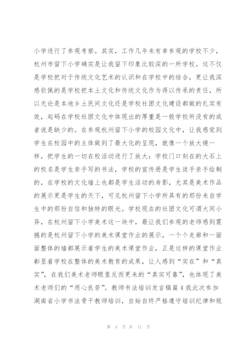 教师书法培训发言稿8篇.docx