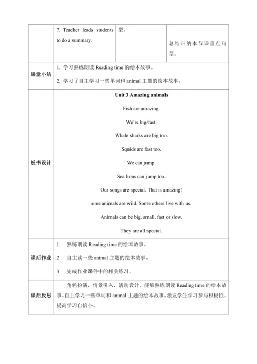 【核心素养】人教版英语三年级上册-U3 PC Reading time（教案）