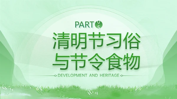 春晓清明悦趣时光清明节春雨嫩绿色PPT模板