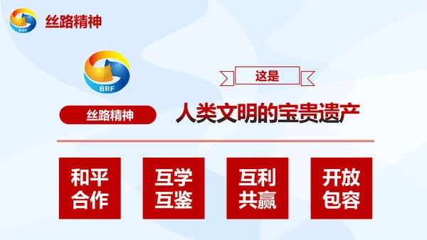 大气党政一带一路丝绸之路国际合作高峰论坛ppt模板