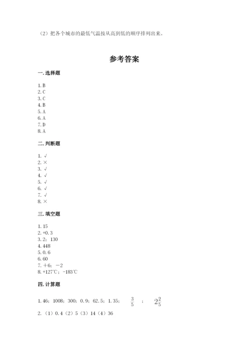 冀教版六年级下册数学 期末检测卷含答案【新】.docx