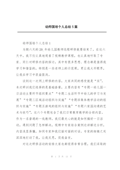 幼师国培个人总结5篇.docx