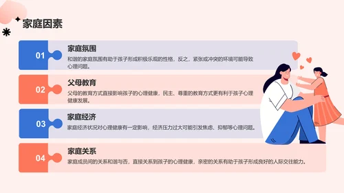 红色插画风心理健康主题班会PPT模板