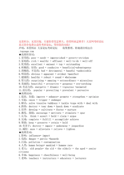 考研英语写作高级词汇共13页DOC