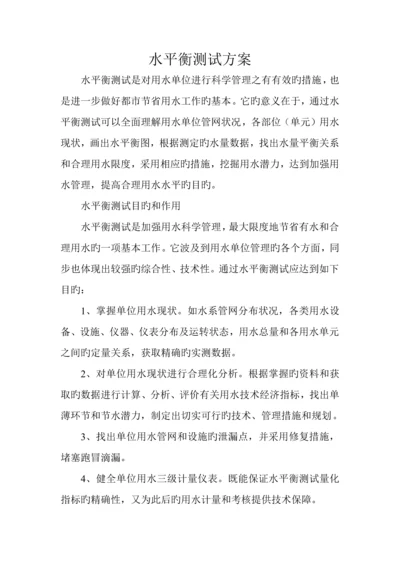水平衡测试专题方案.docx
