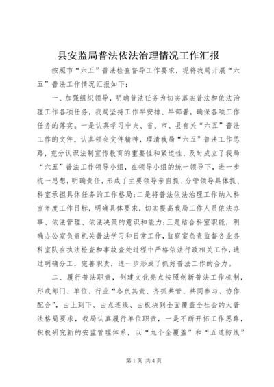 县安监局普法依法治理情况工作汇报.docx