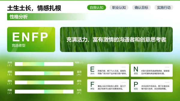 高级绿色农业大学生职业规划大赛模板职业生涯规划人物介绍PPT模板