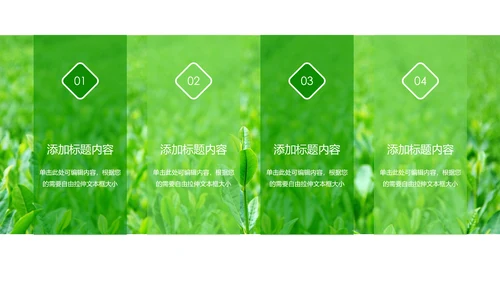 绿色唯美茶园艺术品茶文化茶园PPT模板