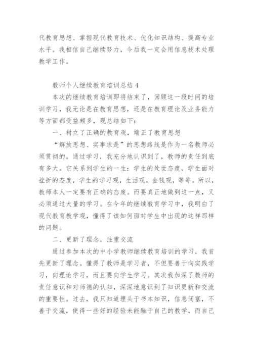 教师个人继续教育培训总结.docx