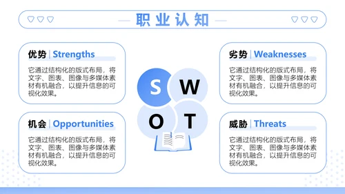 蓝色插画风大学生职业生涯规划书PPT模板