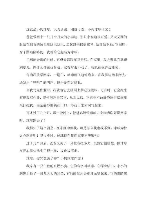 小狗球球作文