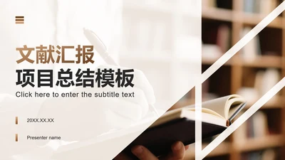 棕色几何简约风文献汇报工作总结汇报PPT模板