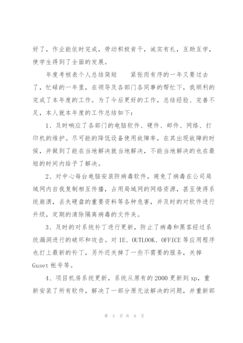 年度考核表个人总结简短.docx