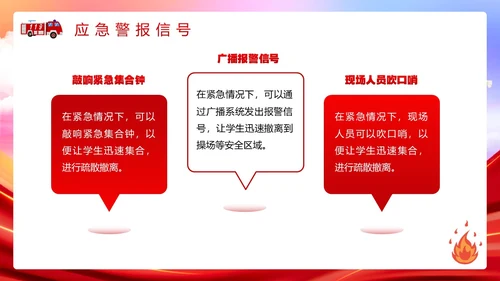 红色简约风消防应急疏散演练PPT模板全国消防日