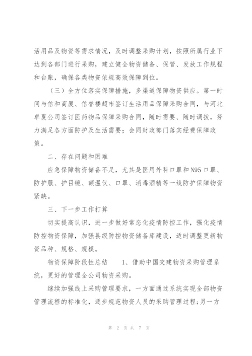 物资保障阶段性总结.docx