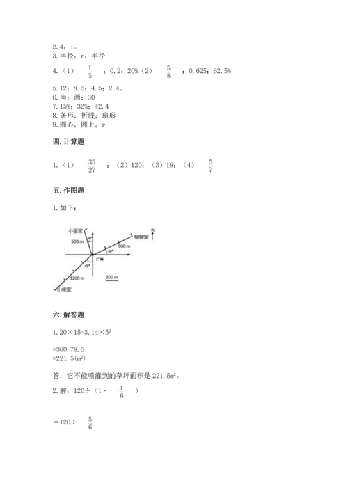 人教版六年级上册数学期末测试卷及答案（必刷）.docx