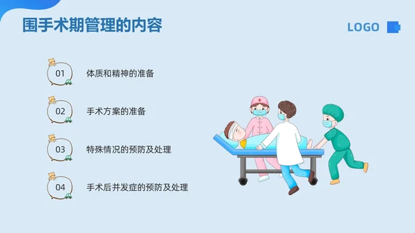 蓝色卡通围手术期安全管理PPT模板宣传PPT动态PPT