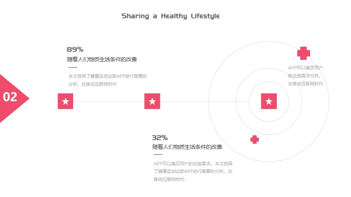 红色简约健康运动健身通用PPT模板