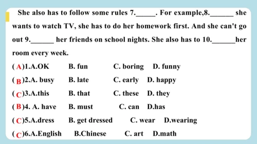 Unit 2 No Rules, No Order Section B 随堂小测答案